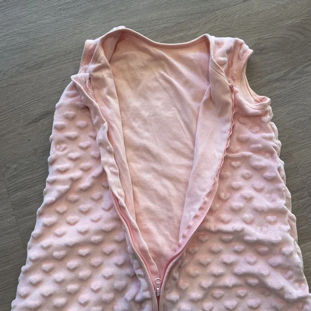 Yoofoss Baby Sleep Sack 6-12months, 100% Cotton Lining, Pink,Hearts, EUC